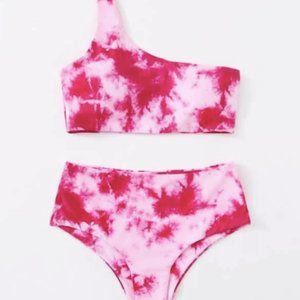 Tie Dye One Shoulder Bikini Swimsuit